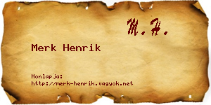 Merk Henrik névjegykártya